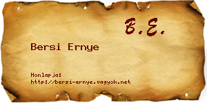 Bersi Ernye névjegykártya